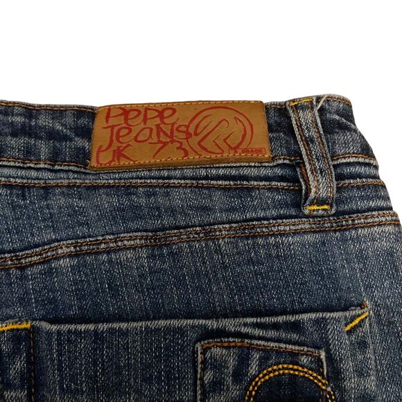Pepe London 73 Patchwork Flared Jeans Women Size 30 x 31 Blue Denim Vintage Y2K - Picture 13 of 13